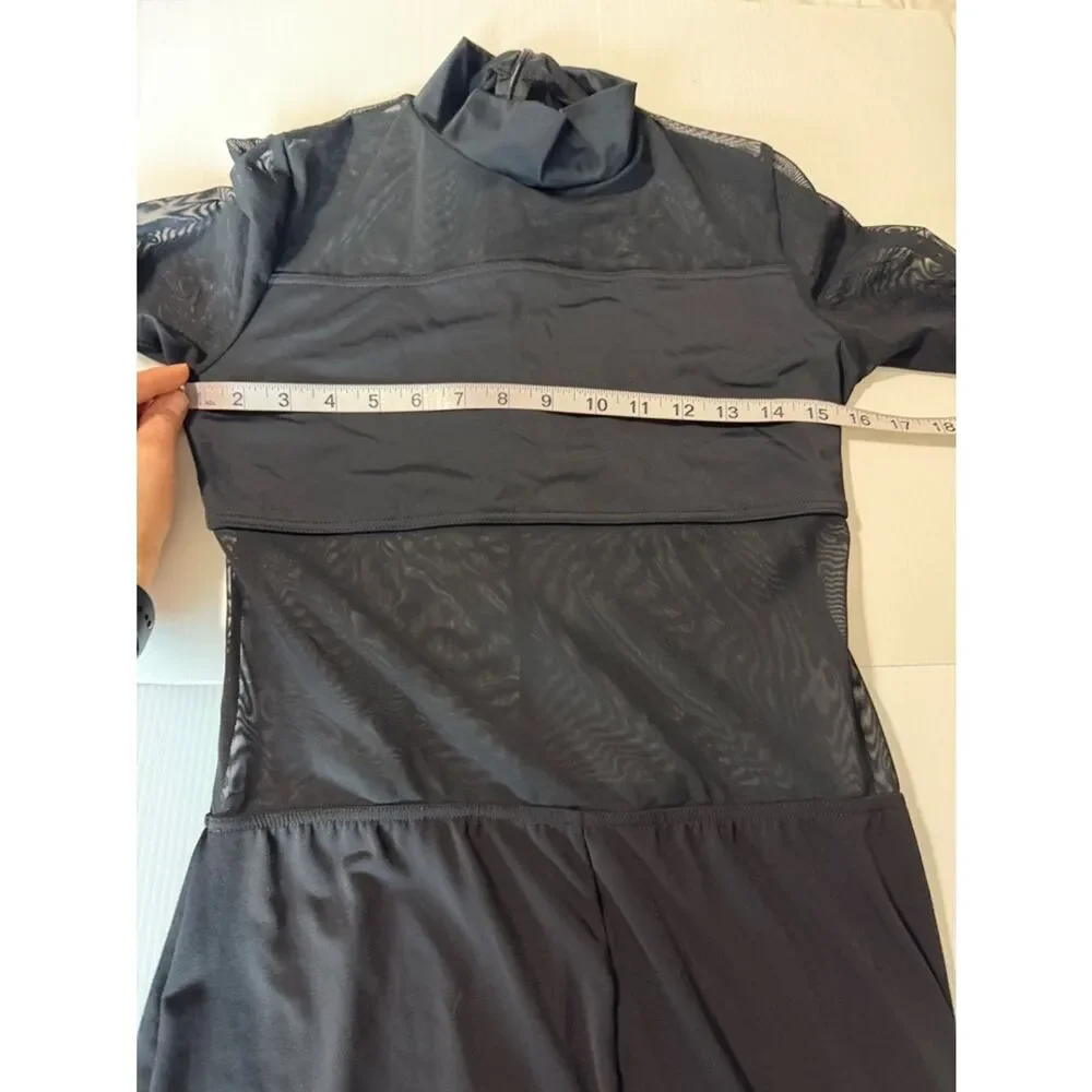 WEISSMAN Balera Dance Costume black Culotte Unitard With Mesh MJ11187 LA adult